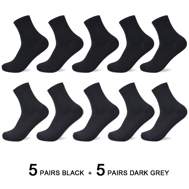 Bamboo Fiber Men Socks Business Breathable Male